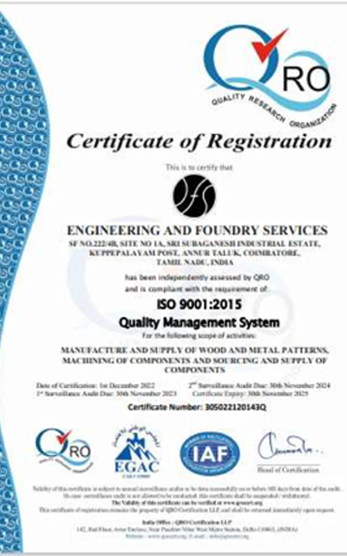 QRO Certificate of Registration Quality Research Organization Registration Certificate
